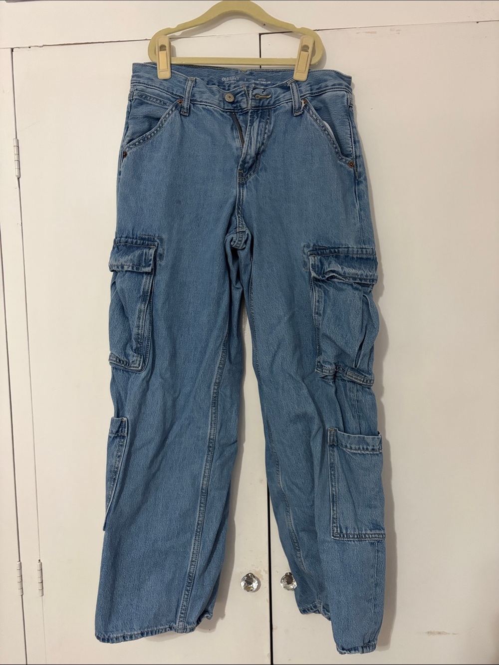 Old Navy Light Blue Relaxed Cargo Jeans